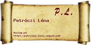 Petróczi Léna névjegykártya